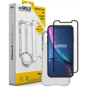 SoSkild iPhone Xr Absorb Impact Case Transparent and Tempered Glass Transparent