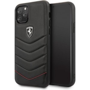 Apple iPhone 11 Pro Ferrari Hard Case  Quilted - Zwart