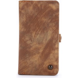 Caseme - iPhone 12 Hoesje - Uitneembare Portemonnee Vintage Bruin