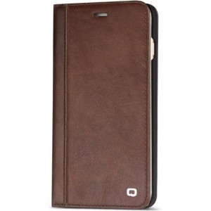 Lederen bookcase  van  Qialino voor iPhone 6 - bruin