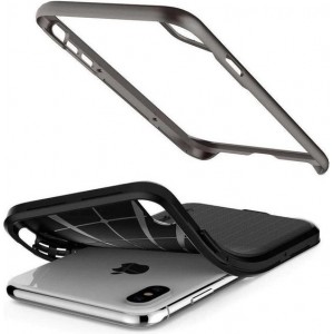 Hoesje Apple iPhone XS - Spigen Neo Hybrid Case - Gunmetal