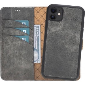 Bouletta Uitneembare 2-in-1 Leer WalletCase Hoes iPhone 11 Marble Grey