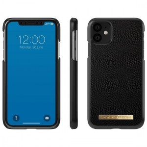 iDeal of Sweden Saffiano Backcover iPhone 11 hoesje - Zwart