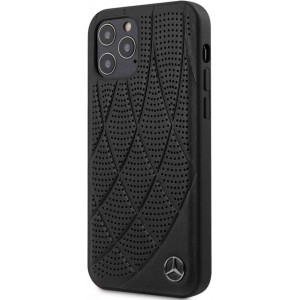 Mercedes-Benz Leren Backcover Hoesje iPhone 12 / iPhone 12 Pro - Zwart