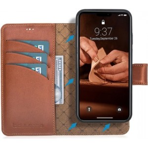 Bouletta Afneembare 2-in-1 Magnetic BookCase iPhone 11 'Burned Cognac'