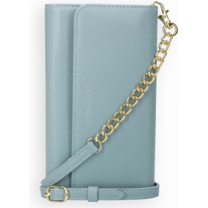 Selencia Eny Uitneembare Vegan Lederen Clutch iPhone 11 hoesje - Blauw