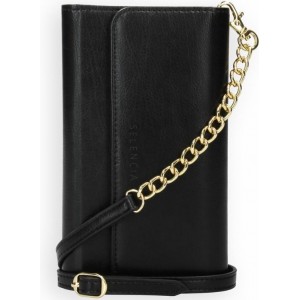 Selencia Eny Uitneembare Vegan Lederen Clutch iPhone 12 (Pro) hoesje - Zwart