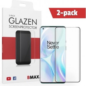 2-pack BMAX OnePlus 8 Screenprotector Full Cover Glas | Dekt het volledige scherm! | Beschermglas | Tempered Glass