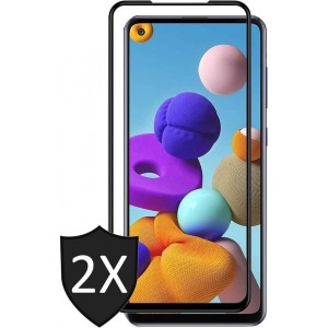 Samsung A21s Screenprotector - Samsung Galaxy A21s Screenprotector - Full Screen Protector Glas - 2 Stuks