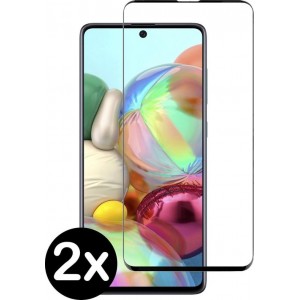 Samsung Galaxy A71 Screenprotector Gehard Glas Full Cover 3D - 2 PACK