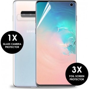 iMoshion Screenprotector Samsung Galaxy S10 Folie - 3 Pack + 1 Camera Protector Glas