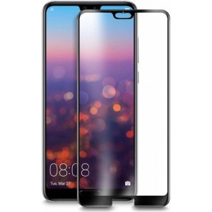 Huawei P30 Lite - Full Cover Screenprotector - Gehard Glas - Zwart