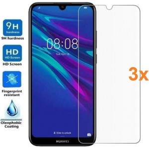 3 Stuks Screenprotector Tempered Glass Glazen Gehard Screen Protector 2.5D 9H (0.3mm) - Huawei Y6 2018