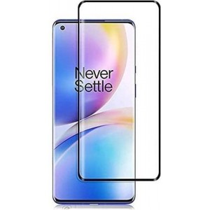 OnePlus 8 Screenprotector - Full Cover Screenprotector - Gehard Glas - Zwart