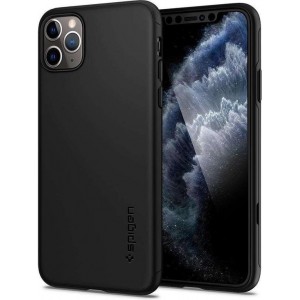 Spigen - Thin Fit 360 Apple iPhone 11 Pro Max Case met Tempered Glass - Zwart