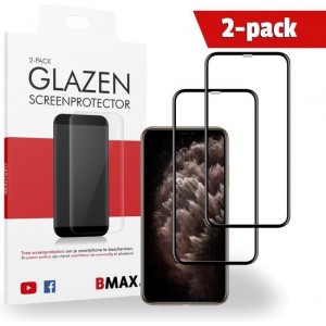 2-pack BMAX Apple iPhone 11 Pro Max Screenprotector Full Cover Glas | Dekt het volledige scherm! | Beschermglas | Tempered Glass