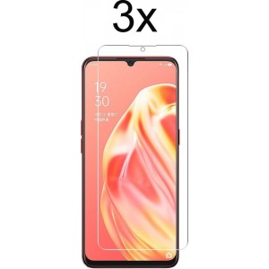 Oppo A91 Screenprotector Glas - 3x Tempered Glass Screen Protector