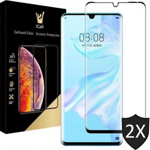 iCall - Huawei P30 Pro Screenprotector - Tempered Glass Gehard Glas - Full Screen Cover Volledig Beeld - 2 Stuks