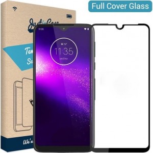 Just in Case Full Cover Tempered Glass voor Motorola One Macro - Zwart