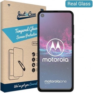 Just in Case Tempered Glass Motorola One Action Protector - Arc Edges