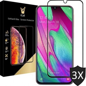 Samsung A40 Screenprotector - Samsung Galaxy A40 Screenprotector - Full Screen Protector Glas - 3 Stuks