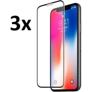 4mobilez set 3x iPhone 11edge to edge screenprotectors - 5D zwart