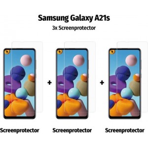 Samsung Galaxy A21s - Screenprotector Verhard Tempered Glas - 3 Stuks