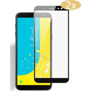 2 Stuks Samsung Galaxy J6 (2018) Screenprotector Glazen Gehard | Full Cover Volledig Beeld | Tempered Glass - van iCall