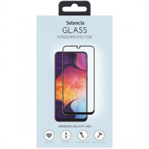 Selencia Gehard Glas Premium Screenprotector voor de Samsung Galaxy A50 - Zwart