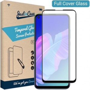 Just in Case Full Cover Tempered Glass Huawei P40 Lite E Protector - Black