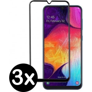 Samsung Galaxy A70 Screenprotector Glas 3D Full Screen Cover - 3 PACK