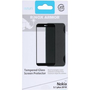 Azuri screenprotector tempered glass - Voor Nokia 5.1 Plus - Zwart