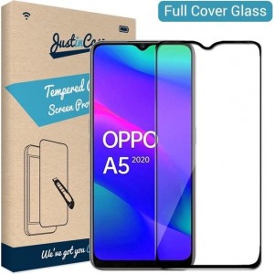 Just in Case Full Cover Tempered Glass voor Oppo A5 2020 - Zwart