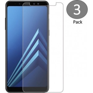 3 Pack Screenprotector voor Samsung Galaxy A8 (2018) Tempered Glass Glazen Screen Protector (2.5D 9H)