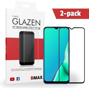 2-pack BMAX OPPO A9 Screenprotector Full Cover Glas / Dekt het volledige scherm! / Beschermglas / Tempered Glass / Glasplaatje