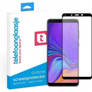 Glazen Screenprotector voor Samsun Galaxy A9 (VOLLEDIG DEKKEND) (ZWART) | Tempered glass | Gehard glas