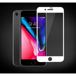 Screenprotector iphone 7 - Screenprotector iphone 8 - Stone Glass - Tempered Glas Edge To Edge - Wit