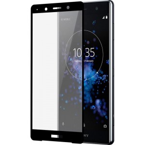 Azuri screnprotector Tempered Glass curved RINOX ARMOR - Voor Sony Xperia XZ2 Premium - Zwart frame