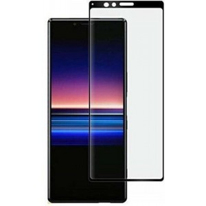 Sony Xperia 5 - Full Cover Screenprotector - Gehard Glas - Zwart