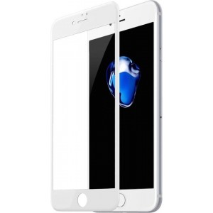 iPhone 7 / 8 / SE 2020 Screenprotector Wit Glas Full Screen - Tempered Glass - Case Friendly