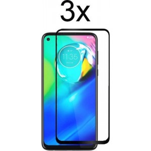 Motorola G8 Power Screenprotector Glas Full Cover - 3x Motorola Moto G8 Power Screen Protector Glas