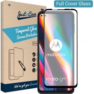 Just in Case Full Cover Tempered Glass Motorola Moto G 5G Plus Protector - Black