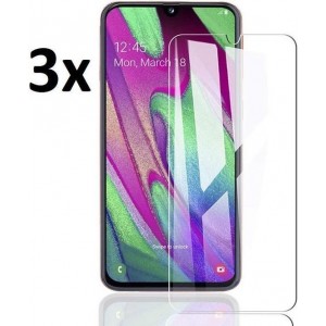 4mobilez Samsung A40 set 3x glass screenprotectors - 2.5D