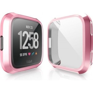 Full Cover Tempered Glass Fitbit Versa Protector - Pink