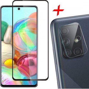 Samsung A71 Screenprotector en Samsung A71 Camera Protector - Samsung Galaxy A71 Screenprotector Full + Camera Protector