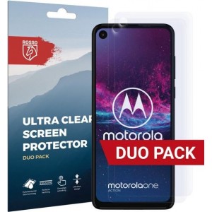 Rosso Motorola One Action Ultra Clear Screen Protector Duo Pack