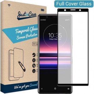 Just in Case Full Cover Tempered Glass voor Sony Xperia 5 - Zwart