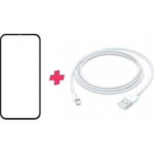 Bundel: iPhone X screenprotector + Lightning kabel 1 meter