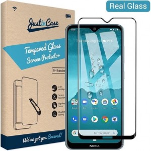 Just in Case Full Cover Tempered Glass voor Nokia 6.2 / 7.2 - Zwart