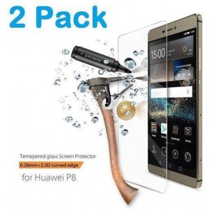 1 + 1 Gratis Huawei P8 glazen Screen protector Tempered Glass 2.5D 9H (0.3mm)